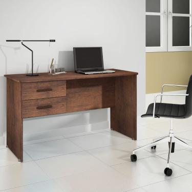 Imagem de Mesa para Escritório Escrivaninha com 2 Gavetas Café
