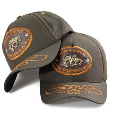 Imagem de Boné Country Premium Cavalo Rodeio Barretos Aplique Metal Ajustável - 