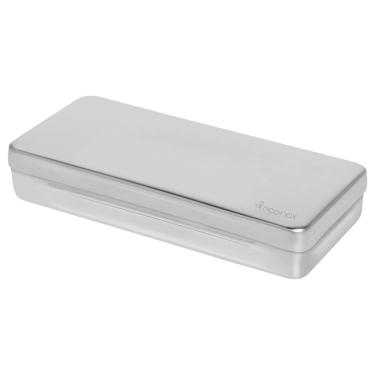 Imagem de Estojo Inox Hospitalar Médico Dentista Cirúrgico 18x05x03