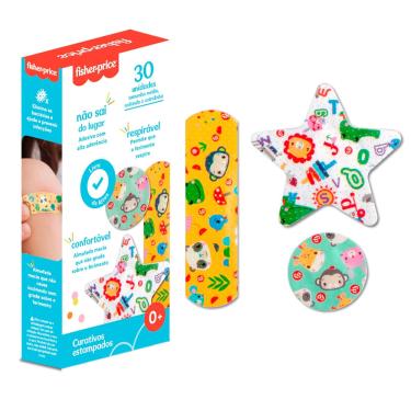 Imagem de Curativo Estampado Infantil Respirável 3 Formas Livre de Látex Fisher Price