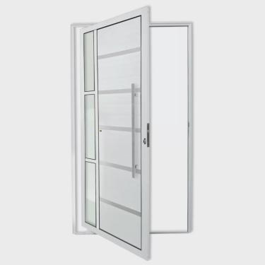 Imagem de Porta de Alumínio Pivotante Lambri 210x100cm com Puxador Miraggio Super Brimak