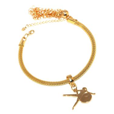 Imagem de Pulseira Berloque Pilates Exercícios Com Bola Folheado 18k
