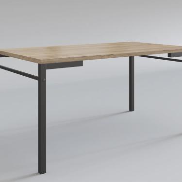 Imagem de Mesa para Sala de Jantar 6 Lugares Retangular Estilo Industrial mdp Attenza