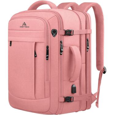 Imagem de Mochila de viagem para laptop AREYTECO 50L resistente à água rosa
