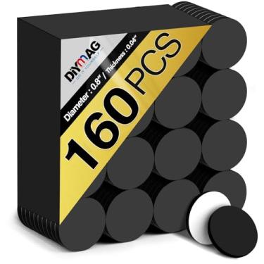 Imagem de DIYMAG 160 peças de pontos magnéticos com autoadesivo, ímãs redondos, fita magnética flexível, folhas magnéticas com adesivo para artesanato, fotos e armazenamento de matrizes fácil de remover e colar