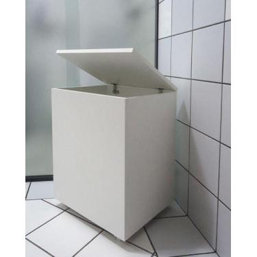 Imagem de Cesto de Roupas Baú Roupeiro Tulha com Rodízios Banheiro Lavanderia Br