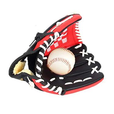 Imagem de Luva de beisebol PU castanha luva de beisebol softball mão esquerda equipamento de prática de beisebol desportos ao ar livre ajustável e confortável (cor: 12,5 polegadas)