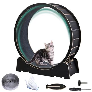 Imagem de Roda de exercício grande para gatos, 101 cm, exercício de esteira para gatos em ambientes fechados, brinquedo de corrida, caminhada, treino para fitness, dispositivo de perda de peso, adequado para a