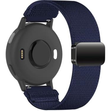 Imagem de Oanux Pulseira magnética de nylon elástico de 20 mm compatível com Garmin Vivoactive 6 Watch/Vivoactive 5/3/3 Music, pulseira esportiva elástica de substituição para Venu Sq 2/Venu e Forerunner 55/165