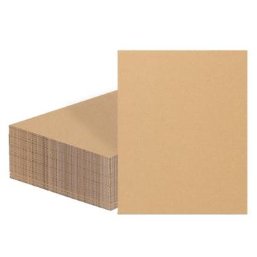 Imagem de Doubleggs Pacote Com 60 Folhas De Papelão Ondulado 8 X 10 Polegadas, Placas Planas 2 Mm Espessura Para Artesanato, Correspondência, Embalagem, Remessa E Projetos Artesanato "Faça Você Mesmo"