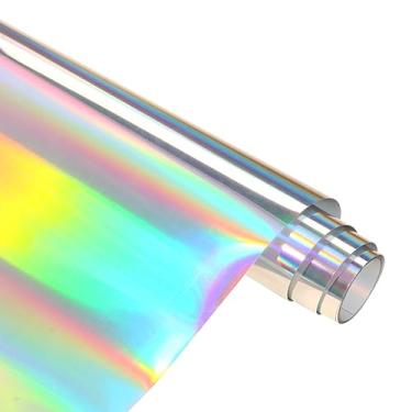 Imagem de HTVSTD Rolo De Vinil Htv Metálico Prateado - 12" X 8 Pés, Transferência Térmica Prateado, Holográfico Para Passar A Ferro, Camisetas