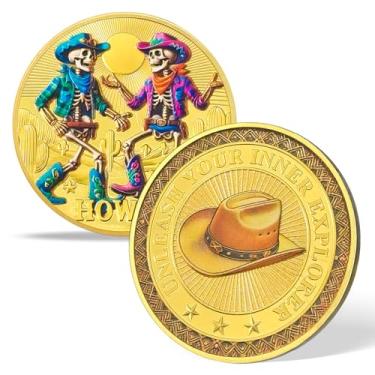 Imagem de AtSKnSK Moeda Mori Memento Esqueleto Cowboy | Presentes estoicos | Moeda Living Memento Mori Amor Fati