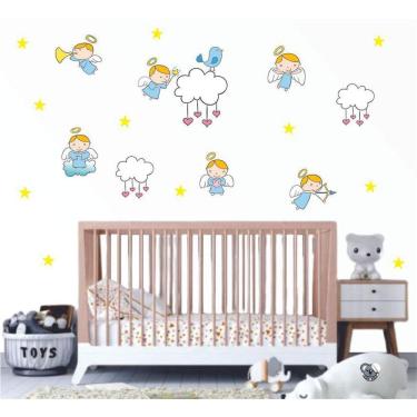Imagem de Adesivo De Parede Para Quarto De Bebês Anjinhos