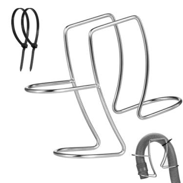 Imagem de Suporte de mangueira de drenagem para máquina de lavar roupa Suportes de mangueiras de drenagem de aço inoxidável 304 Braçadeira de lavagem universal ajustável para pia para todas as mangueiras de