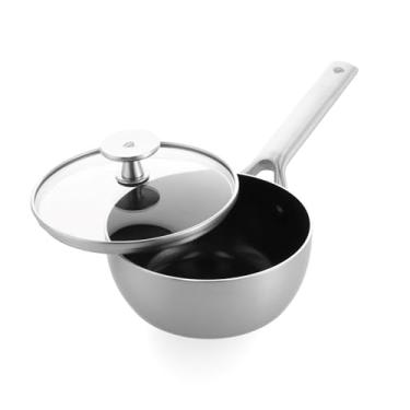 Imagem de Blue Diamond Cookware Aço inoxidável triplo seguro para indução, 2QT panela do chef, prata