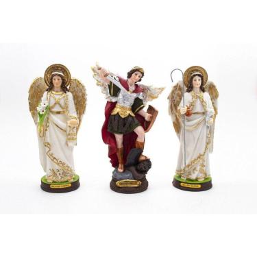 Imagem de Kit Imagem Arcanjos Gabriel Miguel Rafael Resina 20 Cm
