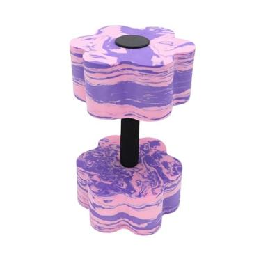 Imagem de UGPLM Exercício aquático Dumbbell, halteres aquáticos, resistência à piscina EVA EVA FOAM BARBELL para exercícios aeróbicos aquáticos Pool Fitness, Roxo E Rosa