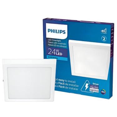 Imagem de Luminaria Led Quadrada Sobrepor 28,5Cm 24W 2000Lm Philips, 127/220V