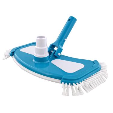 Imagem de U.S. Pool Supply Cabeça de aspirador de piscina de borboletas pesadas Deluxe de 30,5 cm com escovas laterais, conexão de mangueira giratória, alça de mastro – limpa detritos acima do solo e piscinas no solo, spas – seguro para revestimento de vinil