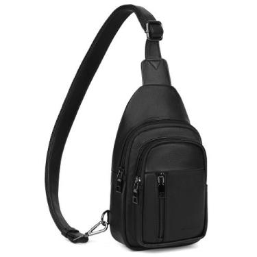 Imagem de Bolsa tipo estilingue MASINTOR para mulheres, pochete tiracolo preta