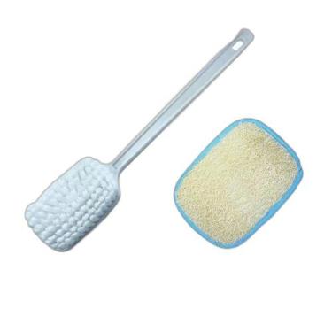 Imagem de Kit Escova De Banho Macia Cabo Longo E Bucha Vegetal Natural - Top Hou