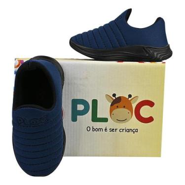 Imagem de Tenis Infantil Colors Menino - PLOC, Azul com Preto, 29 BR
