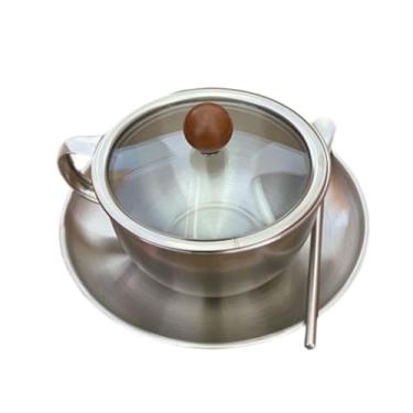 Imagem de DimyFew Conjunto de xícaras de café de aço inoxidável 300ml antiferrugem multiuso leite expresso caneca de café para escritório inauguração de casa bar,