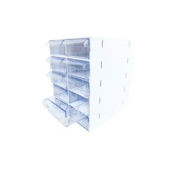 Imagem de Gaveteiro Organizador Branco com 10 Gavetas Multiuso para Escritório, Ferramentas, Maquiagem e Papelaria MAGUS CG510