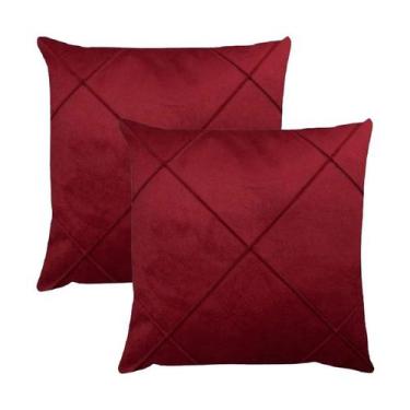 Imagem de Kit 2 Capas para Almofada Drapeada em Veludo Quadrada 43x43 com Enchim