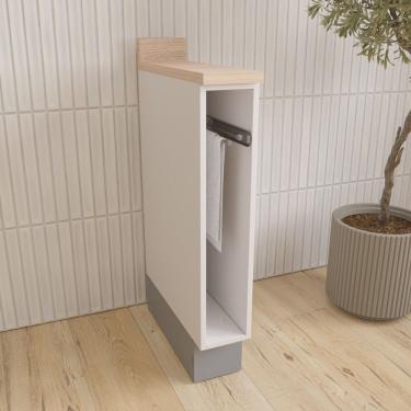 Imagem de Balcão Toalheiro 15cm Arizona Cabecasa Madeiramadeira Branco/cinza