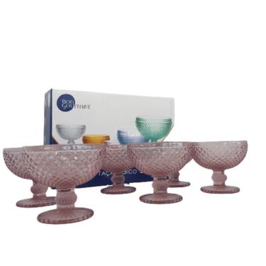 Imagem de Conjunto De Taças Vidro Bico De Jaca 300ml Bon Gourmet Rosa