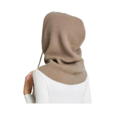 Imagem de Balaclava de Lã Unissex para Inverno - Com Cordão e Capuz, Camelo