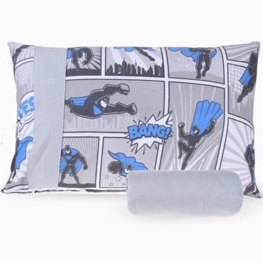 Imagem de Jogo De Cama Infantil Solteiro Malha 100% Algodão Bene Casa Heróis
