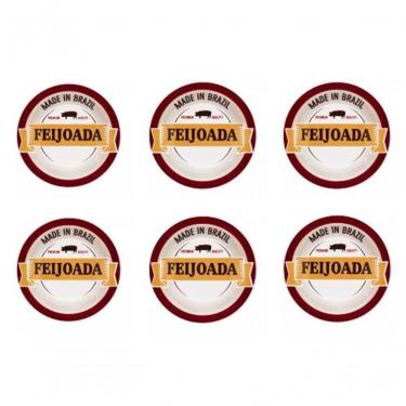 Imagem de Conjunto De Pratos Fundo De Porcelana Feijoada Premium 6pçs - Oxford