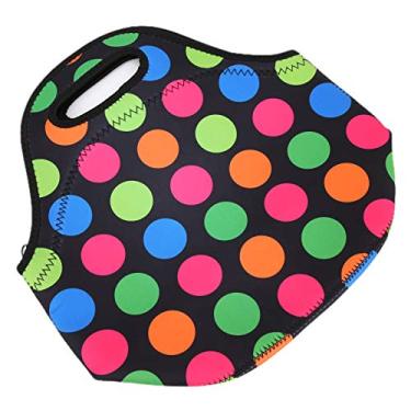 Imagem de Bolsa de Lanchonete de Neoprene Bolsa Térmica Isolada para Camping, Lanches Frutas e Compras (Big Color Circle)