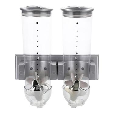 Imagem de Bothyi Distribuidor de cereais secos com recipiente de parede, prático, com copo, grande capacidade, máquina dispensadora de doces para grãos de café, Prata