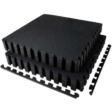 Imagem de AIRHOP Tapetes Para Exercícios Com 0,56 Pol. De Espessura E 48 Pés Quadrados, 12 Peças, Borracha Superior Aprimorada Espuma Eva Alta Densidade, Piso Academia Grande Encaixe Tipo Quebra-Cabeça Em Cas