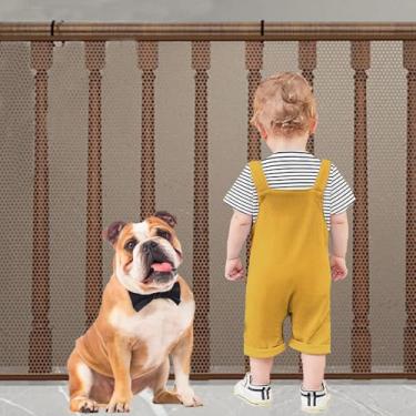 Imagem de TFXXSJWY Rede De Varanda Para Animais Estimação, Escada Varanda, Corrimão 4,5 M X 90 Cm Bebês, Segurança Crianças, Cães, Gatos, Trilhos Apartamentos, Pátios Marrom