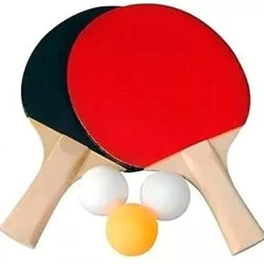 Imagem de Kit 2 Raquetes para Ping Pong 3 Bolinhas