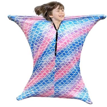 Imagem de Meias sensoriais elásticas, meias elásticas de corpo inteiro, meias de compressão elásticas para autismo, terapia calmante para crianças/adultos(Ocean Blue,S/Small)