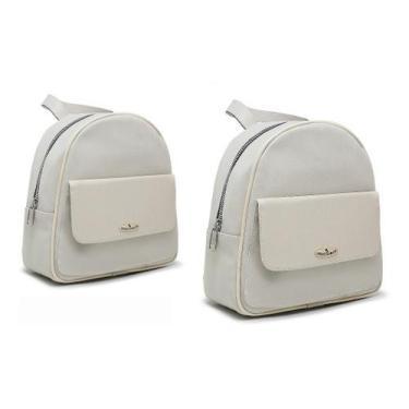 Imagem de Mochila Feminina Pequena Para Passeio Kit 2peças - NoBrand, Off white