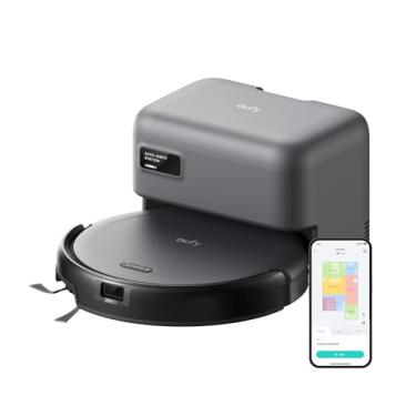 Imagem de eufy Aspirador de pó robô C10 autovazio, 8 semanas mãos livres, mapeamento inteligente avançado com navegação LiDAR, design fino de 7 cm, sucção potente, escova de expansão de borda para pelos de