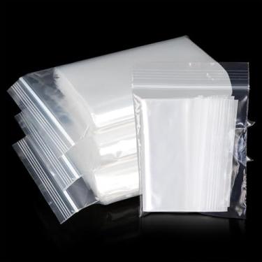 Imagem de Cloudslucky 100 unidades de sacos plásticos pequenos com zíper de 15 x 23 cm, sacos grossos reutilizáveis com zíper para armazenamento e embalagens de pequenas empresas, miçangas, peças de brinquedo