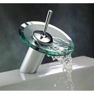 Imagem de Torneira Banheiro Misturador Monocomando Cascata Vidro Baixa