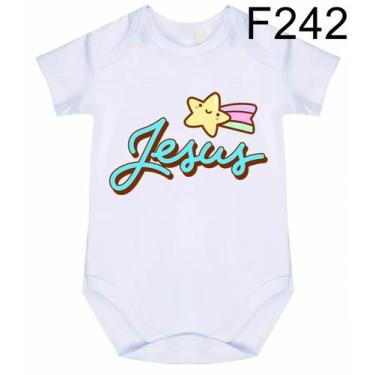 Imagem de Body Bebê Frases Jesus F242 - Meu Bebê, Branco, P