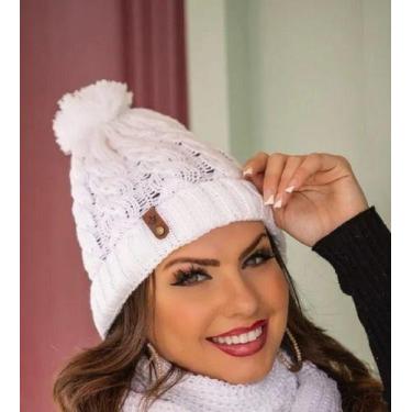 Imagem de Touca Feminina Gorro De Lã Com Pompom Elegante Macia - Suprema Opção, 