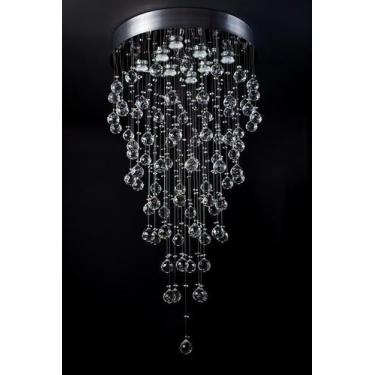 Imagem de Lustre Plafon Pirâmide Cristal Redondo 50cm 526 - ILUMINAMUNDO