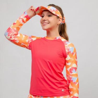 Imagem de Blusa Uv Feminina Manga Longa Praia Piscina + Brinde Viseira - DELAÉ B