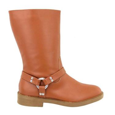 Imagem de Bota Feminina Cano Médio Bota Biker Rasteira Feminina Bota Coturno Dia