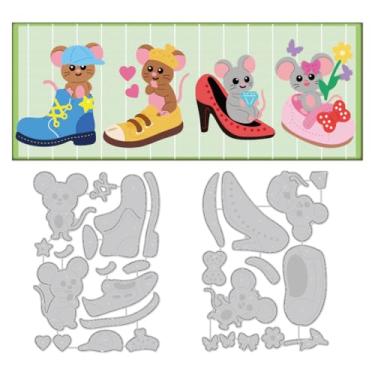 Imagem de DELORIGIN Botas, moldes de corte de ratos, salto alto, tênis, estêncil, scrapbook, gravação em relevo, molde de aço carbono, para cartões comemorativos, artesanato, álbum, convite, decoração festiva